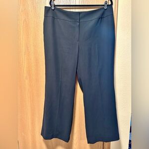 Women’s black fully lined flat front pants size: 18